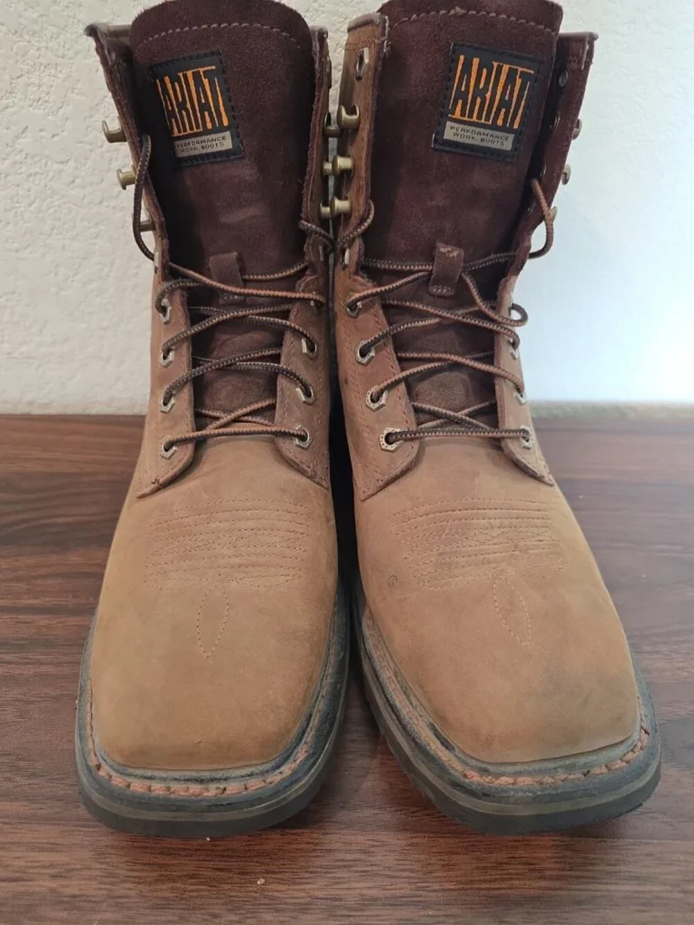 Ariat mens 9D cascade square soft toe lace up work boots 10011916 8